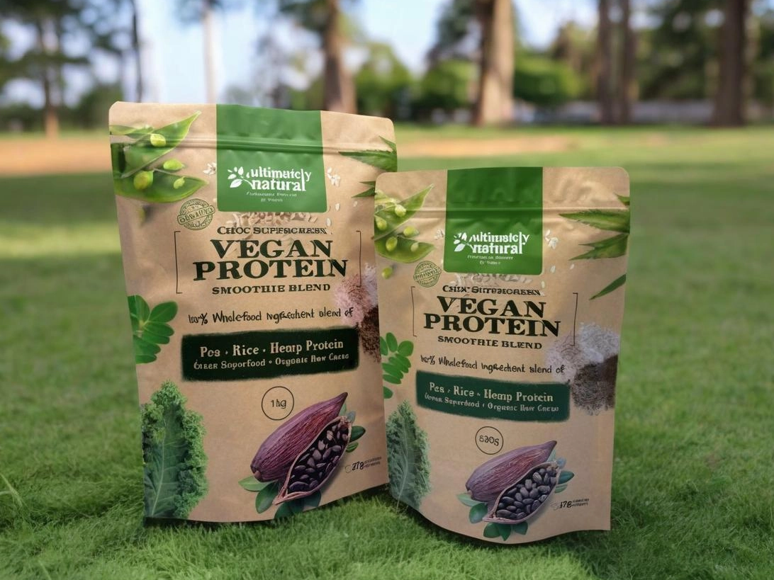 Prote&iacute;na vegana Stand -up bolsas com impress&atilde;o personalizada